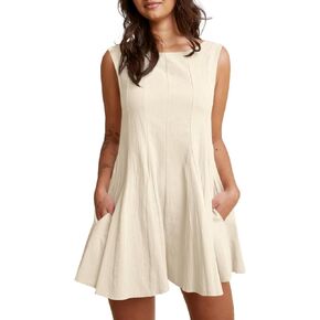 Cicy Bell Womens Summer Backless Rompers Dresses Babydoll Sleeveless Flowy Short Jumpsuit Casual Dressy Vacation Outfits