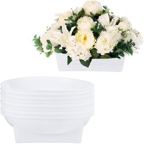 18-Pack Floral Foam Round Bowls, 6.3 Inch Round Arrangements DIY Floral Bowls, Flower Arrangements Round Floral Supplies for Holiday/Wedding/Party/Birthday Decor [White]