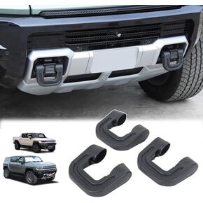 Tow Hook Covers for Hummer EV Accessories 3PCS Rear Front Bumper Tow Hook Rubber Sleeve Protectors Compatible with Hummer EV 2024 2025 (Red)