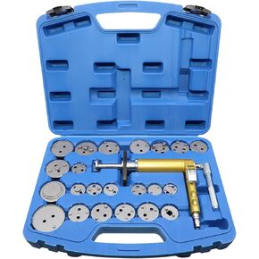 DPTOOL 23Pc Pneumatic Brake Caliper Compression Tool Kit Air Brake Caliper Piston Pad Wind Back Adjustment Tool with 22pc Adapters
