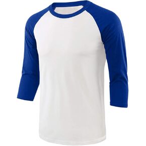 Men's Casual Raglan 3/4 Long Sleeve Soft Cotton Basic Sports Baseball Jerseys T Shirts