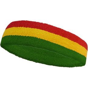 Couver Triple Color Striped Cotton Sports Basketball Headband Sweatband