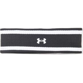 Under Armour Unisex-Adult Lightweight Terry Headband, (001) Black/White/White, One Size Fits Most