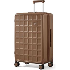Checked 24 inch Luggage with 8 Spinner Wheels, Large Suitcase with TSA Lock, 100% Lightweight PC Hard Shell travel luggage Suitcases for Men Women, 24-Inch Checked-In, Blueberry Blue