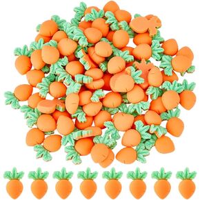 SUPERFINDINGS 80Pcs Mini Carrot Cabochons Resin Easter Carrot Embellishments Vegetables Ornaments Decorative Bunny Carrots Carrot Flatbacks Ornaments for Home Kitchen Party DIY Decor