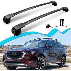 Lockable Roof Racks Cross Bars for Mazda CX90 & CX-90 PHEV 2024 2025, 165LBS Anti-Theft Cross Bars, Cross Rails for Rooftop Cargo & Outdoor Gear Accessories