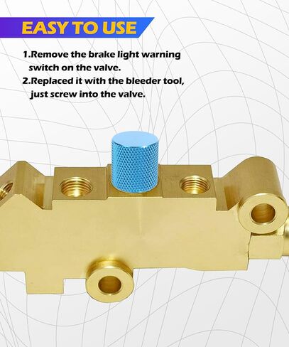 Proportioning Valve Bleeder Tool,Car Tool Brake Bleeder Tool,Car Accessories Brake Bleeder Check Valve,Brake Proportioning Valve Bleeder Tool for Disc/Disc and Disc/Drum Pv2 Pv4 (2pcs) in Saudi Arabia