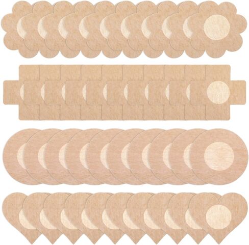40 Pcs Disposable Nipple Covers - 4 Shapes Breast Covers, Self-Adhesive Pasties Stickers No Show in Saudi Arabia