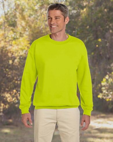 Gildan 18000 - Classic Fit Adult Crewneck Sweatshirt Heavy Blend - First Quality - Safety Green - Small in Saudi Arabia