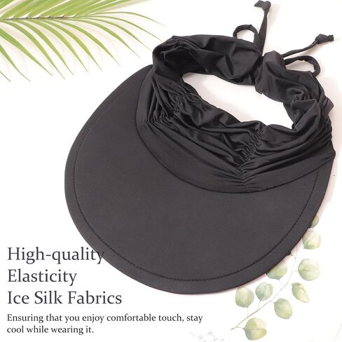 DRESHOW Women Visor Sun Hat Wide Brim Hat Adjustable Foldable Ponytail Beach Hat Summer UV Protection Outdoor Cap UPF 50+ in Saudi Arabia