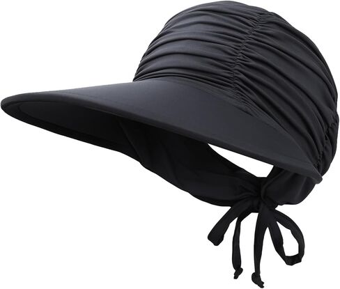 DRESHOW Women Visor Sun Hat Wide Brim Hat Adjustable Foldable Ponytail Beach Hat Summer UV Protection Outdoor Cap UPF 50+ in Saudi Arabia