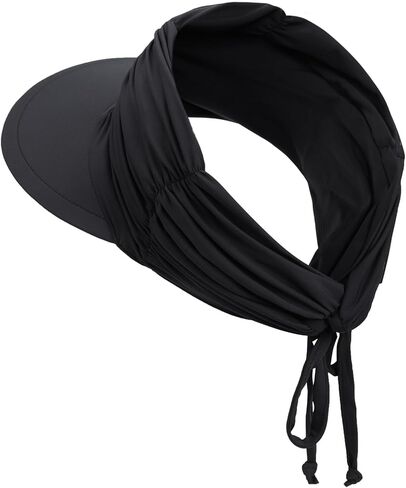 DRESHOW Women Visor Sun Hat Wide Brim Hat Adjustable Foldable Ponytail Beach Hat Summer UV Protection Outdoor Cap UPF 50+ in Saudi Arabia