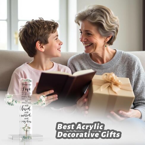 PVOPVO Cross Christian Gifts, Christian Bible Verse Artwork Inspirational Religious Gifts Decor for Mom Sister Floral Bible Verse Desk God Decor Knick Knacks in Kuwait