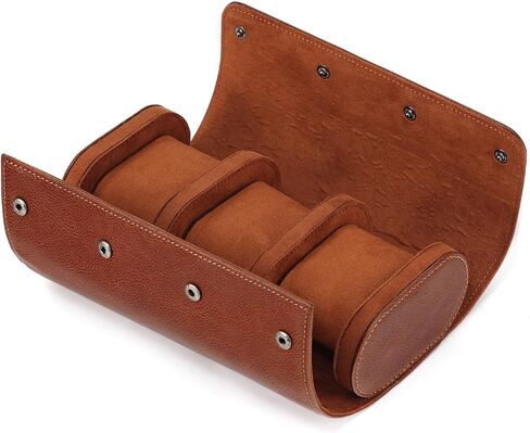 Woyir Watch Roll Travel Genuine Leather Case Watch Gaint Case With With Palow for Men ، و Watch Watch Case أو منظم للتخزين والعرض لعيد الأب in Kuwait