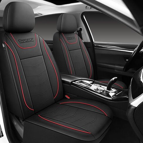 CAROMOP Luxury PU Leather Car Seat Covers Full Set,Waterproof Faux Leather Split Bench Seat Covers for Cars,Universal Car Interior Covers Seat Protectors for Sedans SUVs Pick-up Trucks(Beige/Beige) in Saudi Arabia