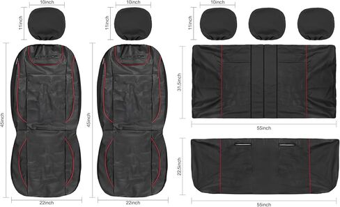 CAROMOP Luxury PU Leather Car Seat Covers Full Set,Waterproof Faux Leather Split Bench Seat Covers for Cars,Universal Car Interior Covers Seat Protectors for Sedans SUVs Pick-up Trucks(Beige/Beige) in Saudi Arabia