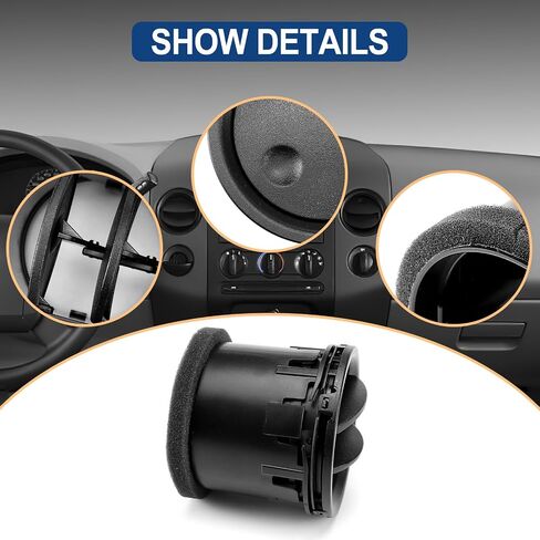 Front Interior Dashboard Louvres Chrome AC Heater Air Vent Compatible with Ford F150 2004-2008 LINCOLN MARK LT 2006-2008 8L3Z19893AA 2Pcs in Saudi Arabia