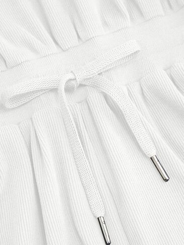 CIDER Rompers for Women One Shoulder Drawstring Short Sleeve Asymmetrical Romper Casual Knit Jumpsuit Lounge Sets in Saudi Arabia