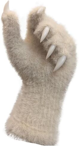 كيفورومي PAWS & Fursuit Paws ، Kig ver ، قفازات أزياء أسود فروي مع مخالب بيضاء ، قفازات مخلب Cosplay in Saudi Arabia