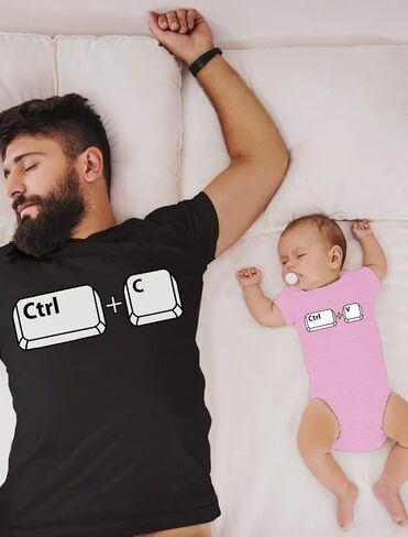 Tstars Dad and Baby متطابقة أزياء نسخة لصق الأب والابن ابنة مجموعة القمصان مطابقة in Kuwait