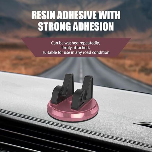 Dashboard Cell Phone Holder, 360 Degree Rotatable Navigation Stand with Harness Mounting Slot, Silicone Anti-Scratch Self-Adhesive Desktop Bracket, Universal for Cars Home Office (Black) in Saudi Arabia