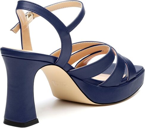 Women's Chunky Platform High Heels Block Heeled Sandals Open Square Toe Ankle Strap Dress Wedding Party Sandal Shoes 3.3'' in Saudi Arabia