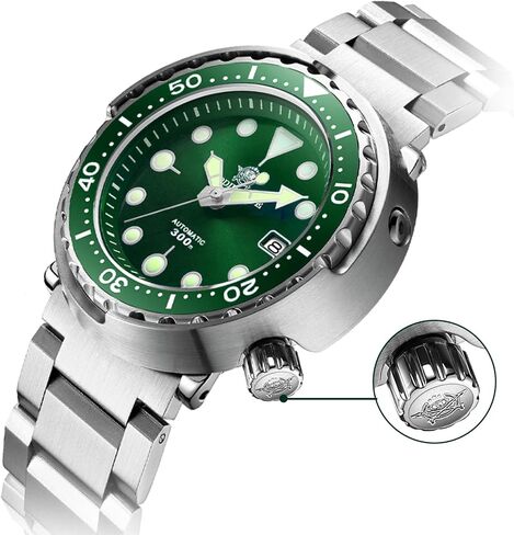 ADDIESDIVE Automatic Dive Watch for Men Diver 300M 47.5MM Blue Dial Analog Luminescent… in Kuwait