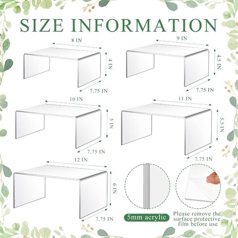 3 Pcs Extra Large 12,11,10.25 Inch Acrylic Display Risers Clear Acrylic Shelf Riser Display Stands 5 mm Thick Rectangular for Collectibles Figures in Saudi Arabia