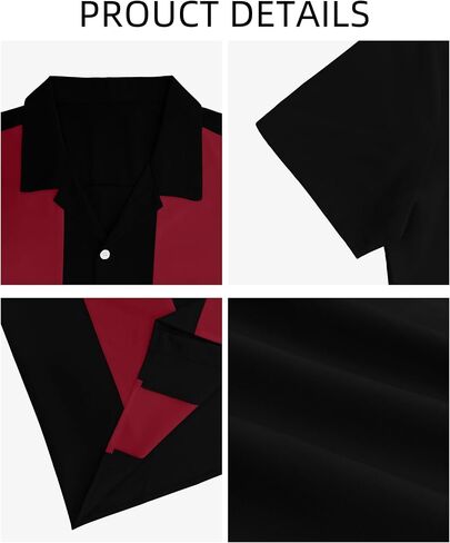 ytd men intage bowling shirt button short sleeve button down summer cuba beach dorts in Kuwait