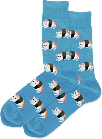 Hot Sox Men's Loch Ness Crew Socks 1 Pair, Blue, Shoe Size: 6-12.5 in Saudi Arabia