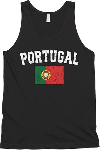 Cybertela Men's Faded Distressed Portugal Flag Tank Top in Saudi Arabia