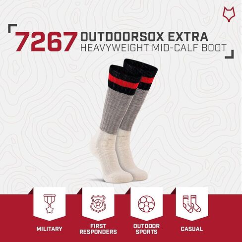 Fox River Men's Standard Outdoorsox Extra-Heavyweight Boot & Field Mid-Calf Socks, Grey, Large in Saudi Arabia