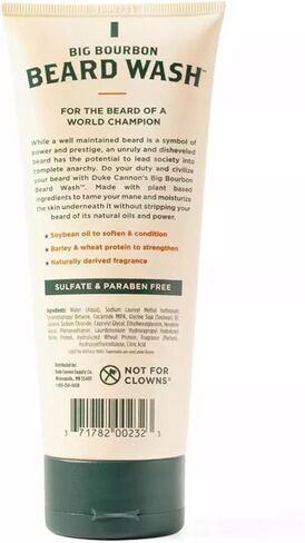 Duke Cannon Supply Co. Big Bourbon Beard Wash, 6 Fl Oz, Oak Barrel Scent - Made with Plant-based Ingredients to Strengthen, Rejuvenate, Soften and Condition in Saudi Arabia