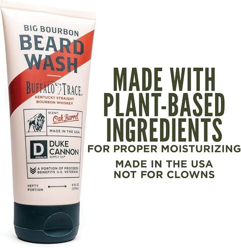 Duke Cannon Supply Co. Big Bourbon Beard Wash, 6 Fl Oz, Oak Barrel Scent - Made with Plant-based Ingredients to Strengthen, Rejuvenate, Soften and Condition in Saudi Arabia