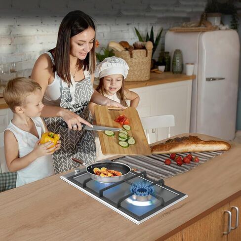 K&H 2 Burner 12 Inch NATURAL Gas Stove Top Stainless Steel Surface Cast Iron Cooktop 2-SSW in Saudi Arabia