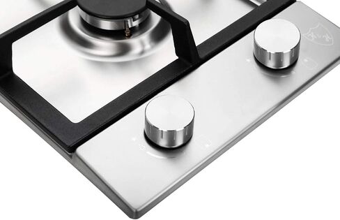 K&H 2 Burner 12 Inch NATURAL Gas Stove Top Stainless Steel Surface Cast Iron Cooktop 2-SSW in Saudi Arabia