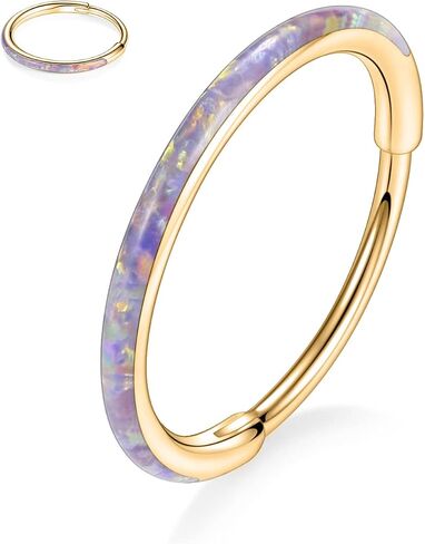 Gagabody Conch Jewelry 20g 18G Septum Jewelry 16 Gauge arics conch tooop daith arcors rings surgical Steel lip with opal paded baded beass hing helix cartlidge arock arrings hoop in Kuwait