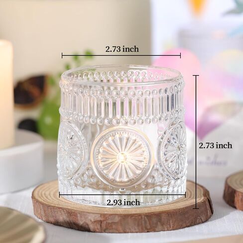 6Pcs Large Votive Candle Holders Blue Glass Tealight Candle Holders for Wedding, Table Centerpiece, Party, Birthday, Home Decor in Saudi Arabia
