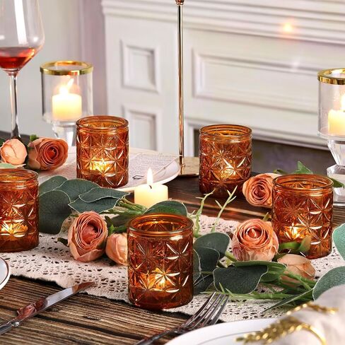 Green Votive Candle Holders Set of 12-Vintage Green Candle Holder for Wedding,Tea Light Candle Holders for Home Table Centerpieces Decor,Glass Candle Holder for Baby Shower & Bridal Shower in Saudi Arabia
