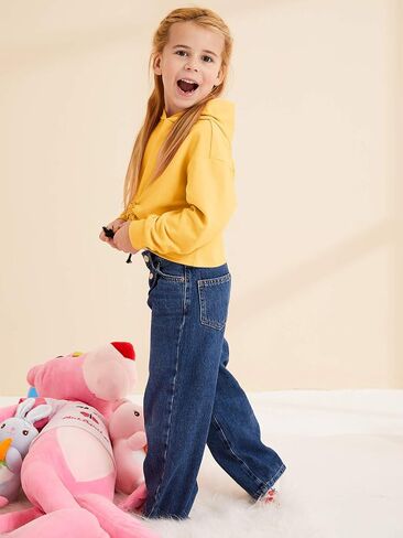 Meilidress Kids Girl's Crop Tops Hoodies Long Sleeve Cute Drawstring Pullover Sweatshirts in Saudi Arabia