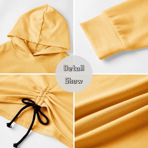 Meilidress Kids Girl's Crop Tops Hoodies Long Sleeve Cute Drawstring Pullover Sweatshirts in Saudi Arabia