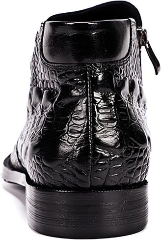 Santimon Mens Boot Zipper Ankle Dress Patent Leather Formal Boots Fashion Black Red in Saudi Arabia