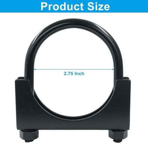 1-1/2" U Heavy Duty U-Bolt Clamp, 2Pcs Black Stainless Steel Muffler Clamps Saddle Style for RV UTV Tractor Motorcycle Exhaust System in Kuwait