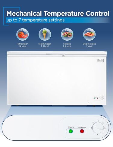 BLACK+DECKER 3.5 Cu. Ft. Chest Freezer, Holds up to 122 Lbs. of Frozen Food with Organizer Basket, BCFK356 in Saudi Arabia