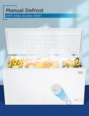 BLACK+DECKER 3.5 Cu. Ft. Chest Freezer, Holds up to 122 Lbs. of Frozen Food with Organizer Basket, BCFK356 in Saudi Arabia