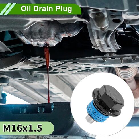 Universal Oil Drain Plug Anti Leakage Oil Pan Drain Bolt Screw Thread Repair Aluminum 2 Set with Gasket Black Red Magnetic M18x1.5 in Kuwait
