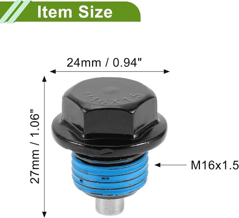 Universal Oil Drain Plug Anti Leakage Oil Pan Drain Bolt Screw Thread Repair Aluminum 2 Set with Gasket Black Red Magnetic M18x1.5 in Kuwait