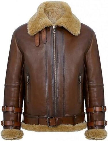 Mens Aviator Real Shearling Sheepskin Leather RAF Flying Jacket in Saudi Arabia