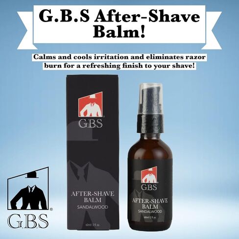 G.B.S Aftershave Balm (Sandalwood) 2OZ - A Classic Barbershop Post Shave Balm for Modern Men - Rejuvenates Dry Skin Replenishes Nutrients into Face Helps Razor Irritation and Ingrown Hairs " in Saudi Arabia
