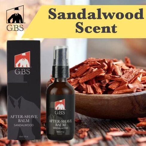 G.B.S Aftershave Balm (Sandalwood) 2OZ - A Classic Barbershop Post Shave Balm for Modern Men - Rejuvenates Dry Skin Replenishes Nutrients into Face Helps Razor Irritation and Ingrown Hairs " in Saudi Arabia